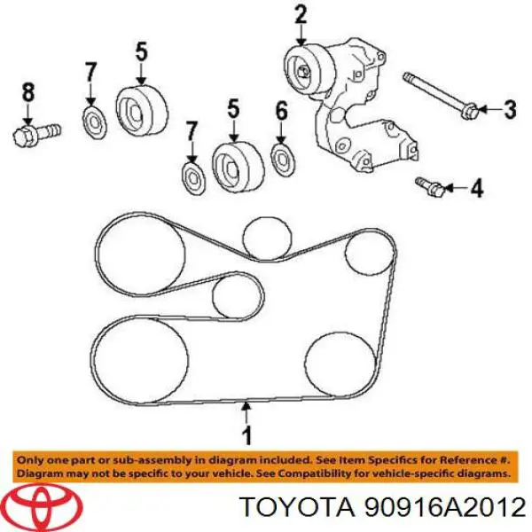Купити 90916A2012 Toyota Ремінь генератора