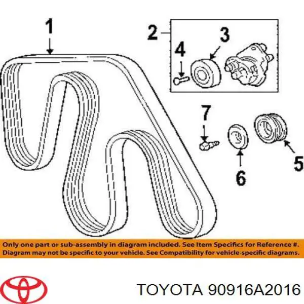 Купити 90916A2016 Toyota Ремінь генератора