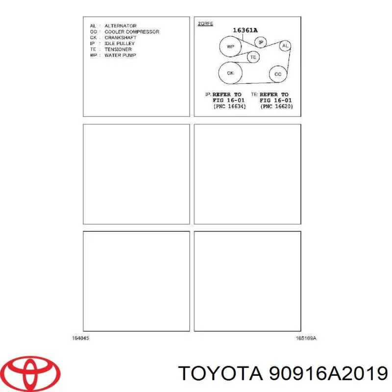 Купити 90916A2019 Toyota Ремінь генератора