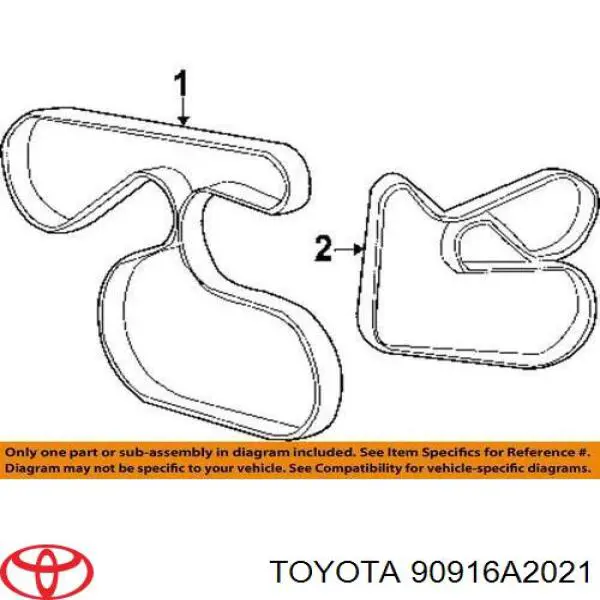 Купити 90916A2021 Toyota Ремінь генератора