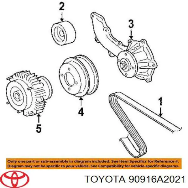 Клиновий ремінь Toyota 90916A2021 ціна, від 7.03 USD
