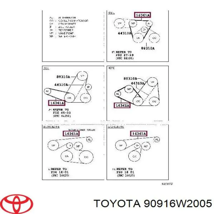 Ремінь генератора 90916W2005 Toyota