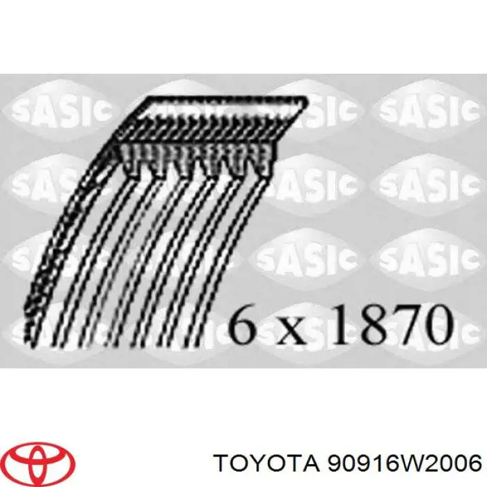 90916W2006 Toyota ремінь приводний, агрегатів
