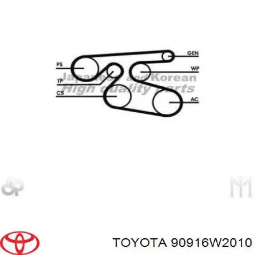 90916W2010 Toyota ремінь приводний, агрегатів