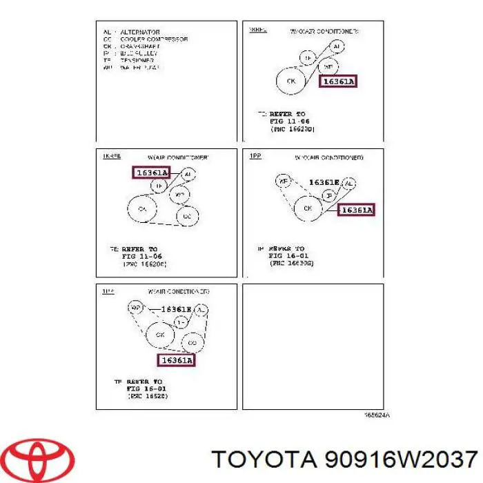 Ремінь генератора 90916W2037 Toyota