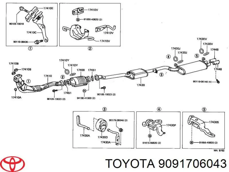 9091706043 Toyota кільце приймальної труби глушника