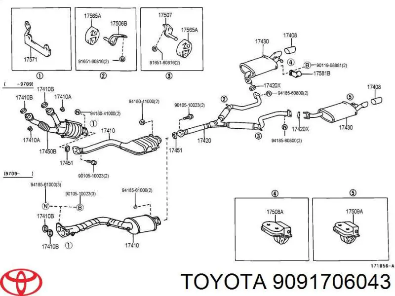 Кільце приймальної труби глушника 9091706043 Toyota