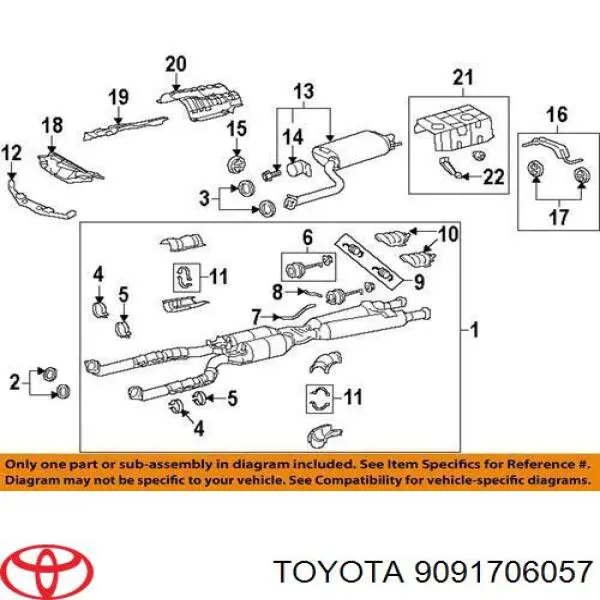 Прокладка монтажна, глушника Toyota Previa (TCR1, TCR2) (Тойота Превія)