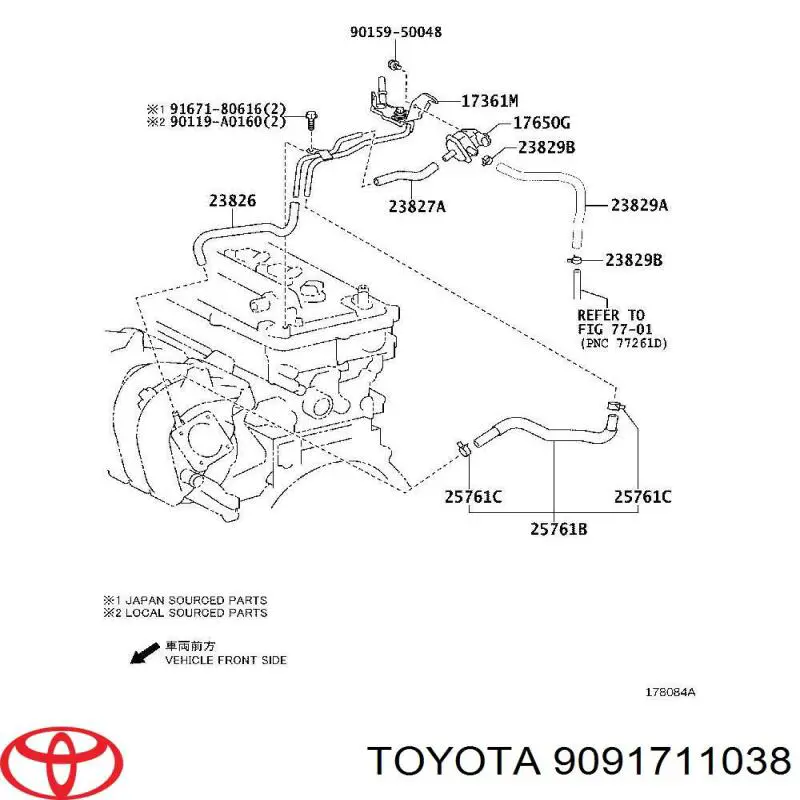 9091711038 Toyota Фільтр системи рециркуляції EGR