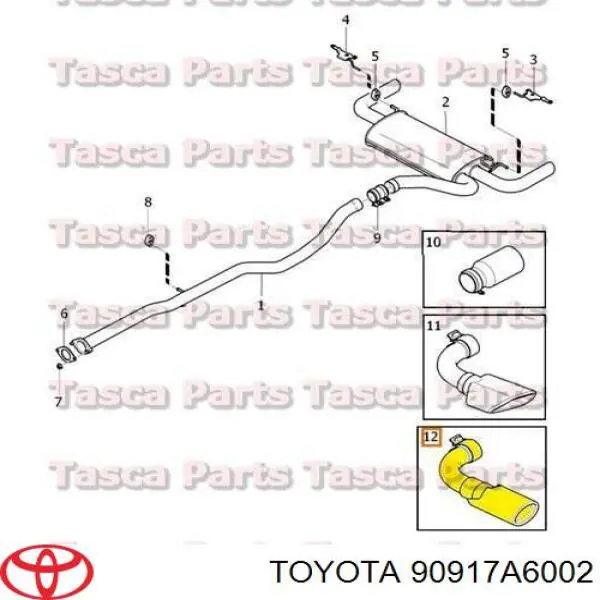 Прокладка прийомної труби глушника Toyota Sequoia (K6) (Тойота Секвойя)