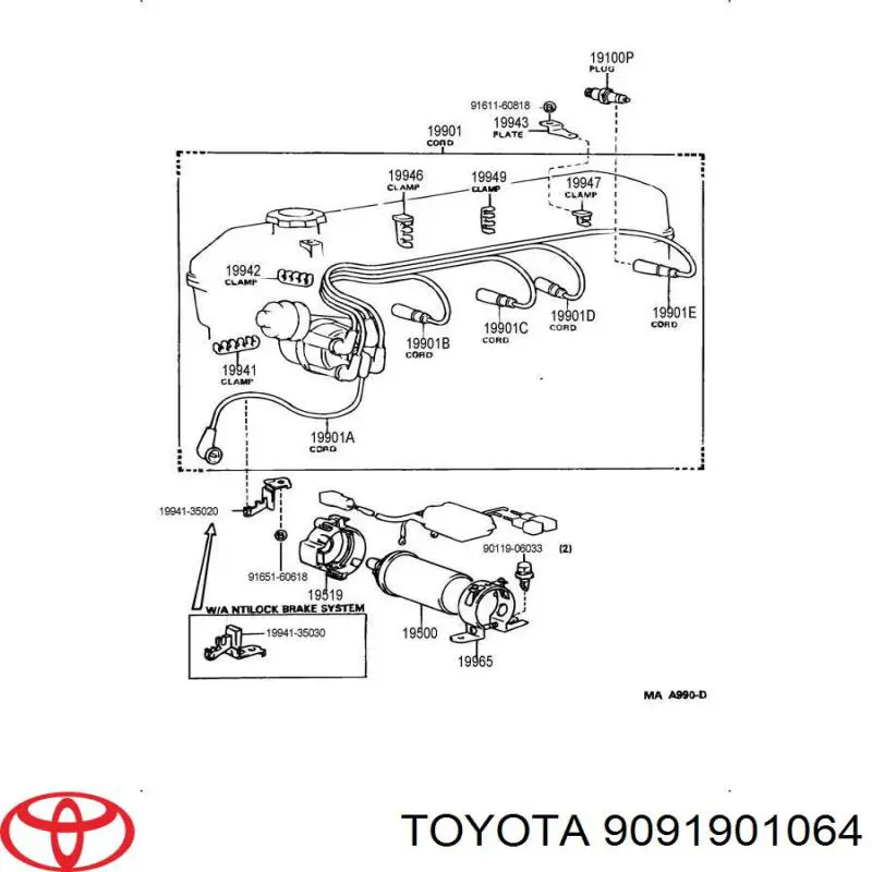 Свічки автомобільні Toyota 9091901064 ціна, від 2.34 USD