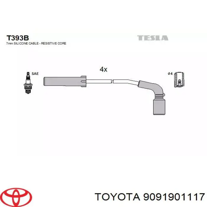 9091901117 Toyota Свіча запалювання