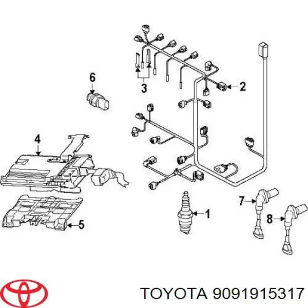 9091915317 Toyota Проводи високовольтні