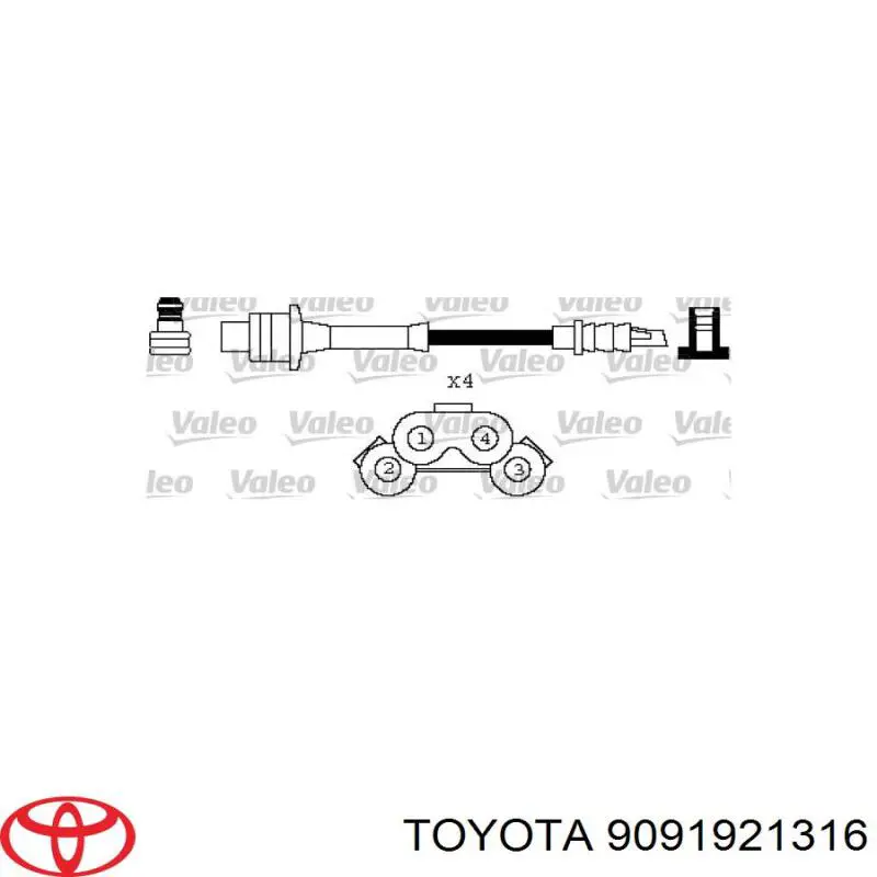 9091921316 Toyota дріт високовольтні, комплект