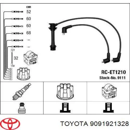 Дроти запалювання Toyota 9091921328 ціна, від 23.16 USD