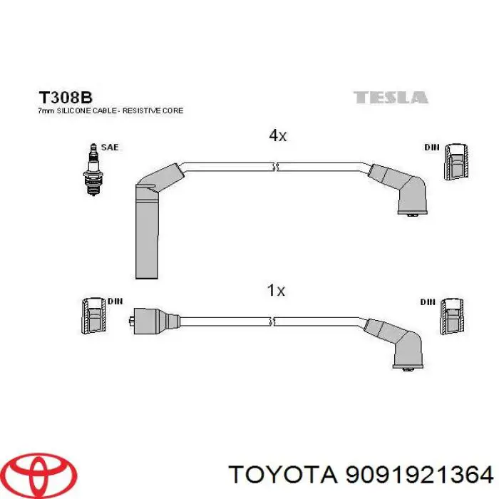 Дроти запалювання Toyota 9091921364 ціна, від 25.16 USD