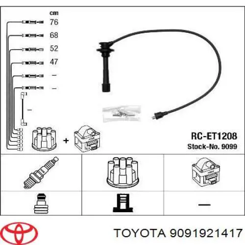 Дроти запалювання Toyota 9091921417 ціна, від 39.14 USD