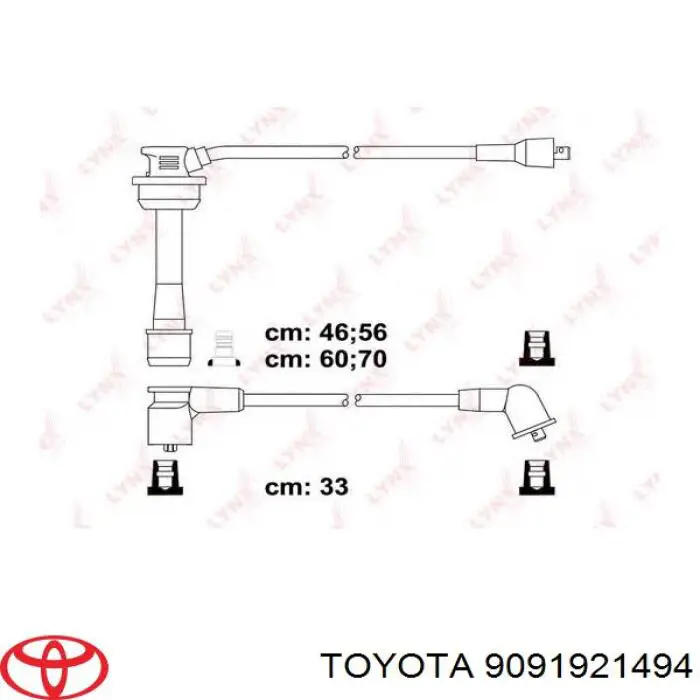 Високовольтні дроти 9091921494 Toyota