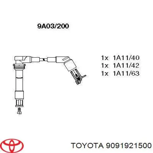 9091921500 Toyota Проводи високовольтні
