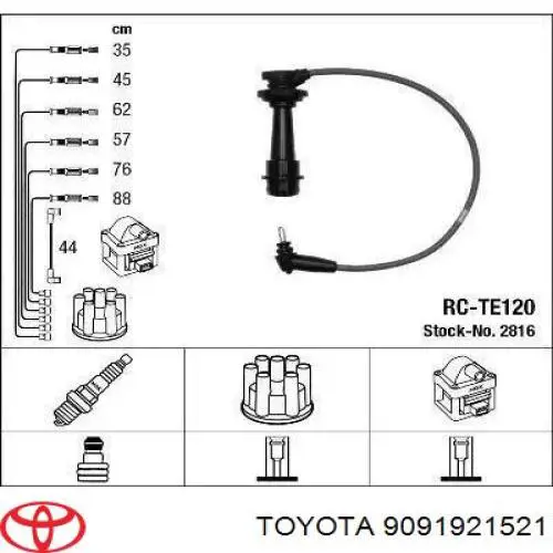 Дріт високовольтні, комплект 9091921521 Toyota