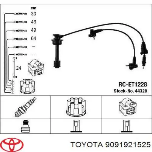 Купити 9091921525 Toyota Провід високовольтні, комплект