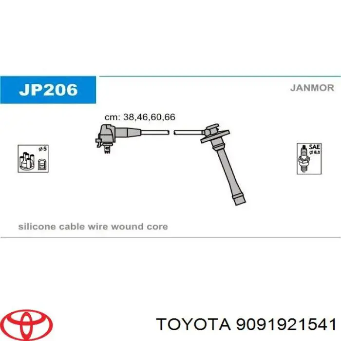 Дроти запалювання Toyota 9091921541 ціна, від 23.23 USD