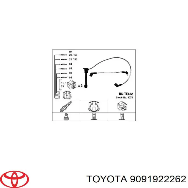 Купити 9091922262 Toyota Провід високовольтні, комплект