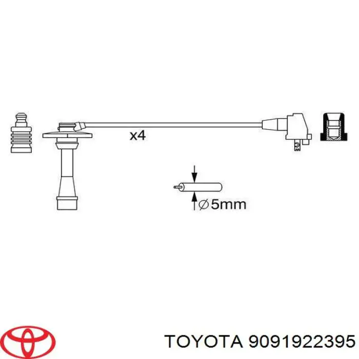 9091922395 Toyota дріт високовольтні, комплект