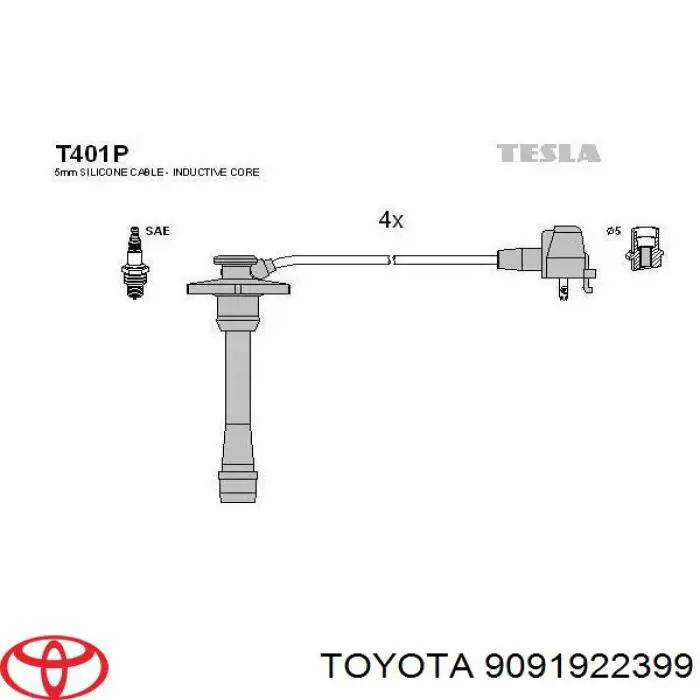 Купити 9091922399 Toyota Провід високовольтні, комплект