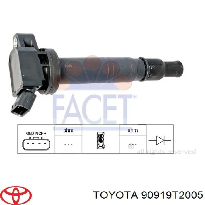 Котушка запалювання Toyota 90919T2005 ціна, від 26.61 USD