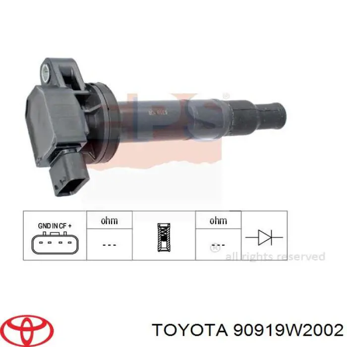 Котушка запалювання Toyota 90919W2002 ціна, від 41.34 USD