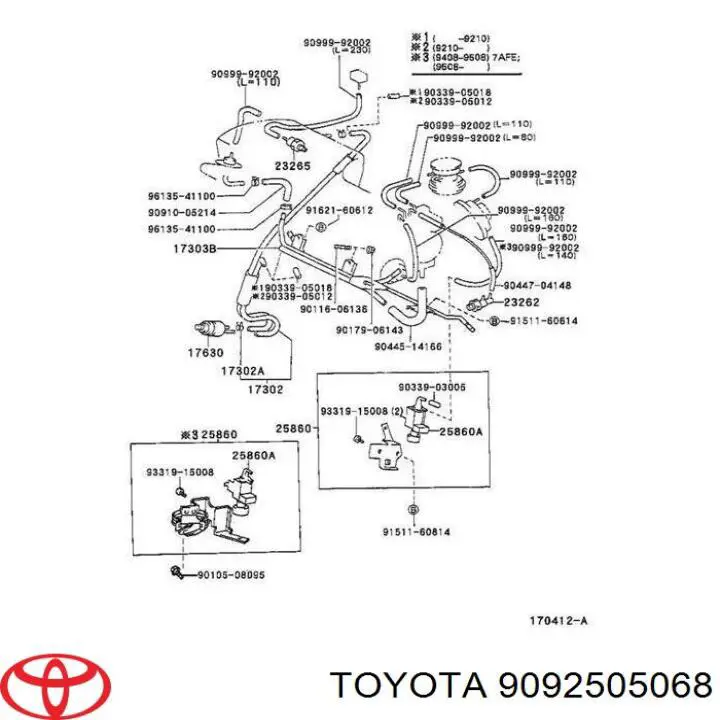 Датчик температури, вакуумний Toyota 9092505068 ціна, від 43.67 USD