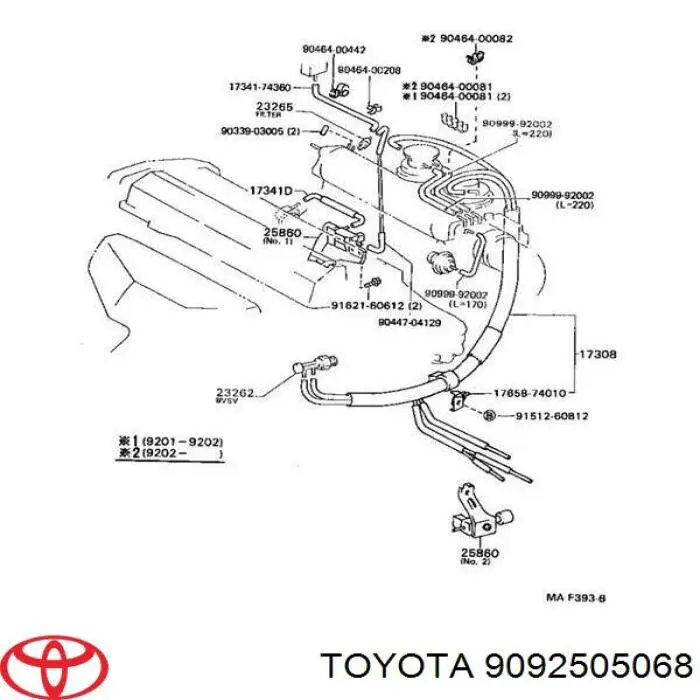 Датчик температури, вакуумний Toyota Avensis (T22) (Тойота Авенсіс)