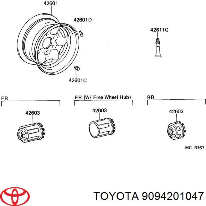 Купити 9094201047 Toyota Колісні гайки