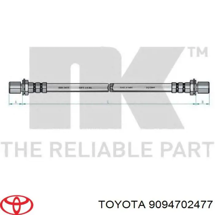 Купити 9094702477 Toyota Гальмівні шланги передні