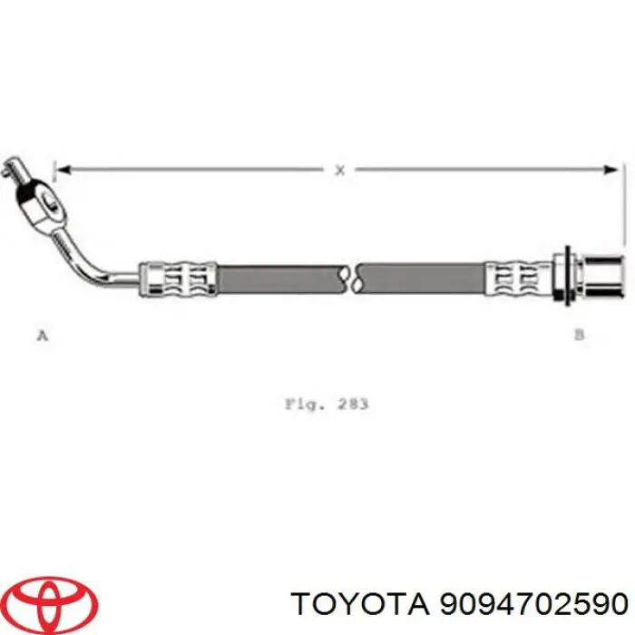 Шланг гальмівний передній, правий Toyota Hiace 3 (H10) (Тойота Хайейс)