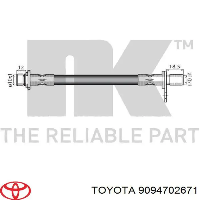 Шланг гальмівний задній Toyota Camry (V10) (Тойота Камрі)