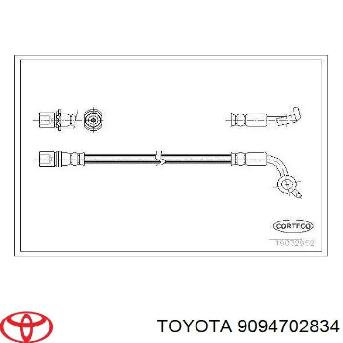9094702834 Toyota шланг гальмівний передній, лівий