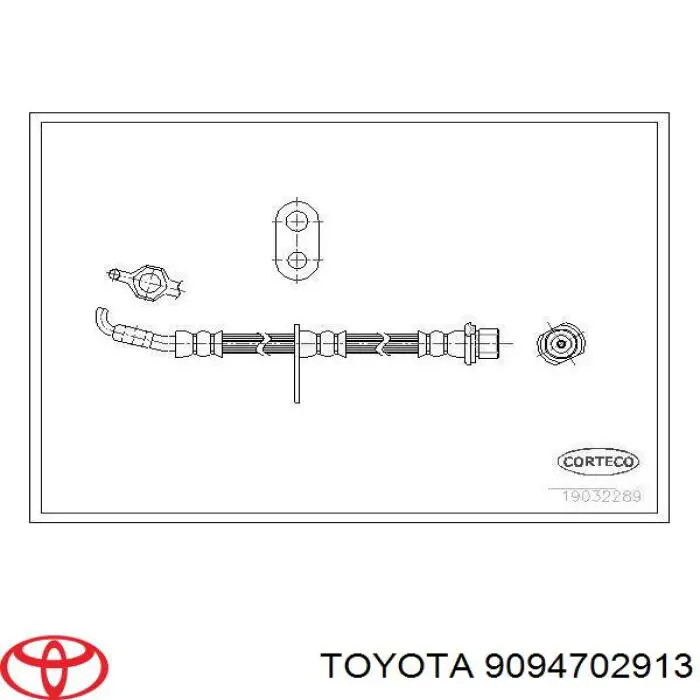 Шланг гальмівний передній Toyota 9094702913 ціна, від 12.67 USD
