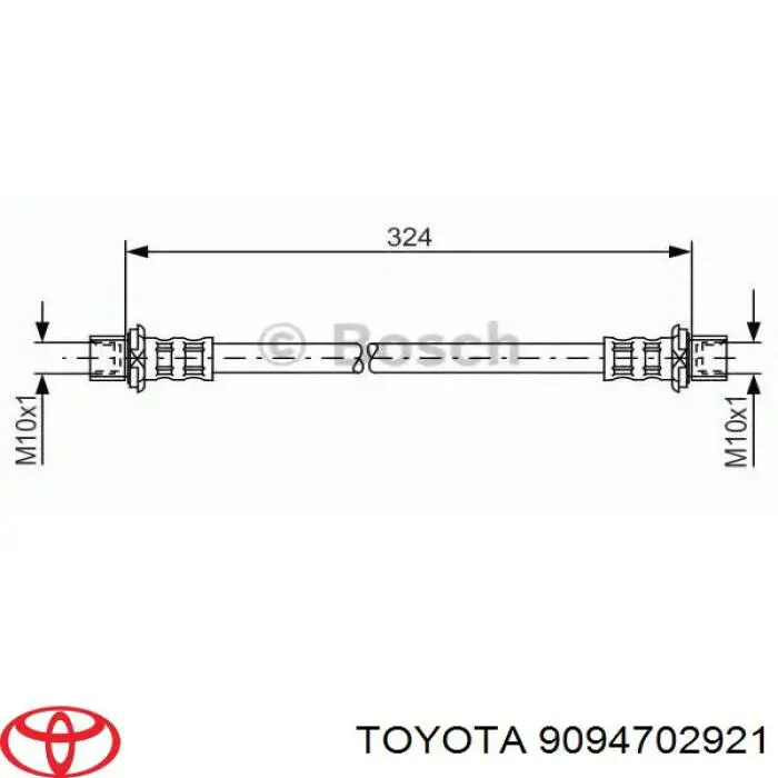 Шланг гальмівний задній Toyota 9094702921 ціна, від 6.77 USD