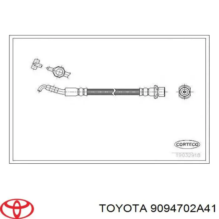 Шланг гальмівний передній Toyota 9094702A41 ціна, від 11.00 USD