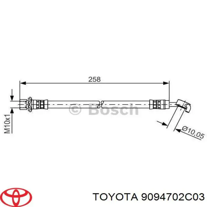 Купити 9094702C03 Toyota Гальмівні шланги передні