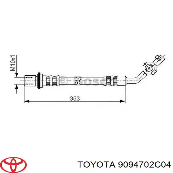9094702C04 Toyota шланг гальмівний передній