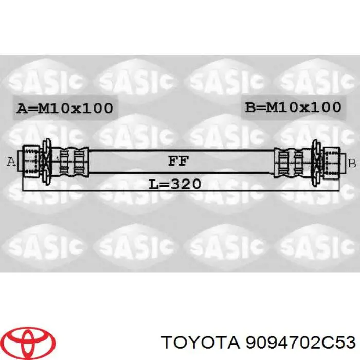 Шланг гальмівний задній Toyota 9094702C53 ціна, від 8.30 USD