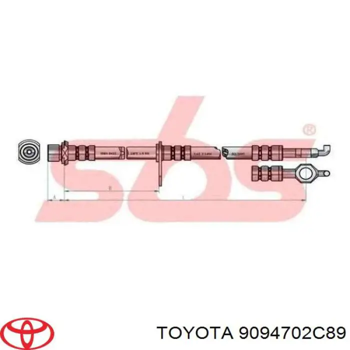 9008094121 Toyota Шланг гальмівний передній, правий
