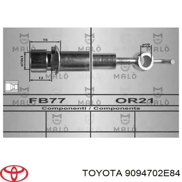 Купити 9094702E84 Toyota Гальмівні шланги передні