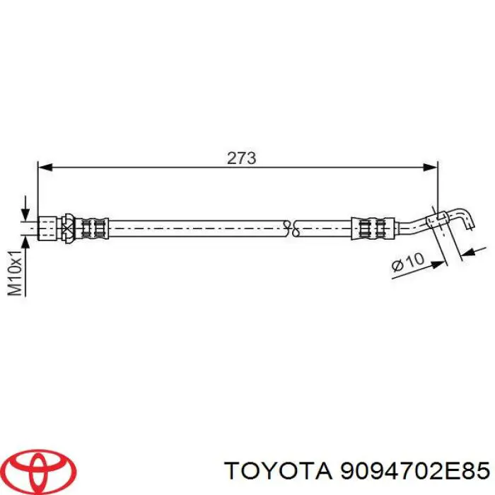 9094702E85 Toyota Шланг гальмівний задній