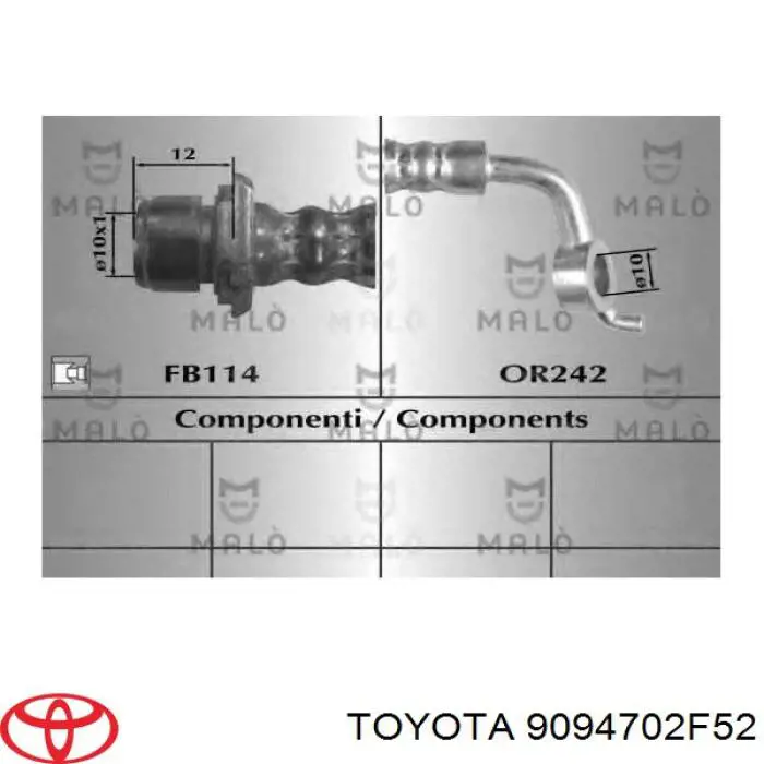 Шланг гальмівний задній, лівий 9094702F52 Toyota
