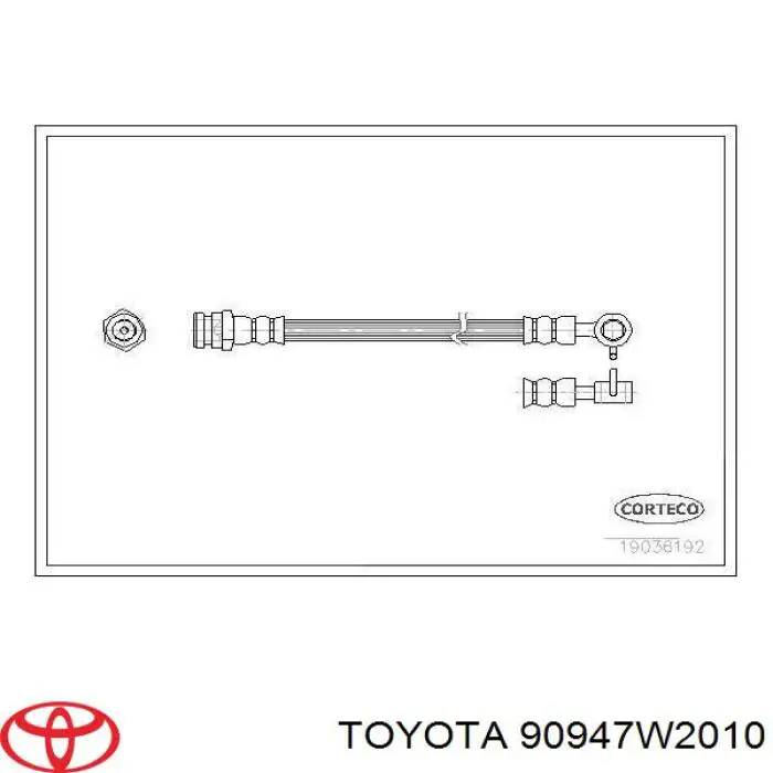 Шланг гальмівний задній, лівий Toyota 90947W2010 ціна, від 5.74 USD