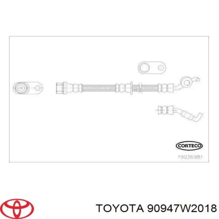 Шланг гальмівний задній, лівий Toyota 90947W2018 ціна, від 10.34 USD